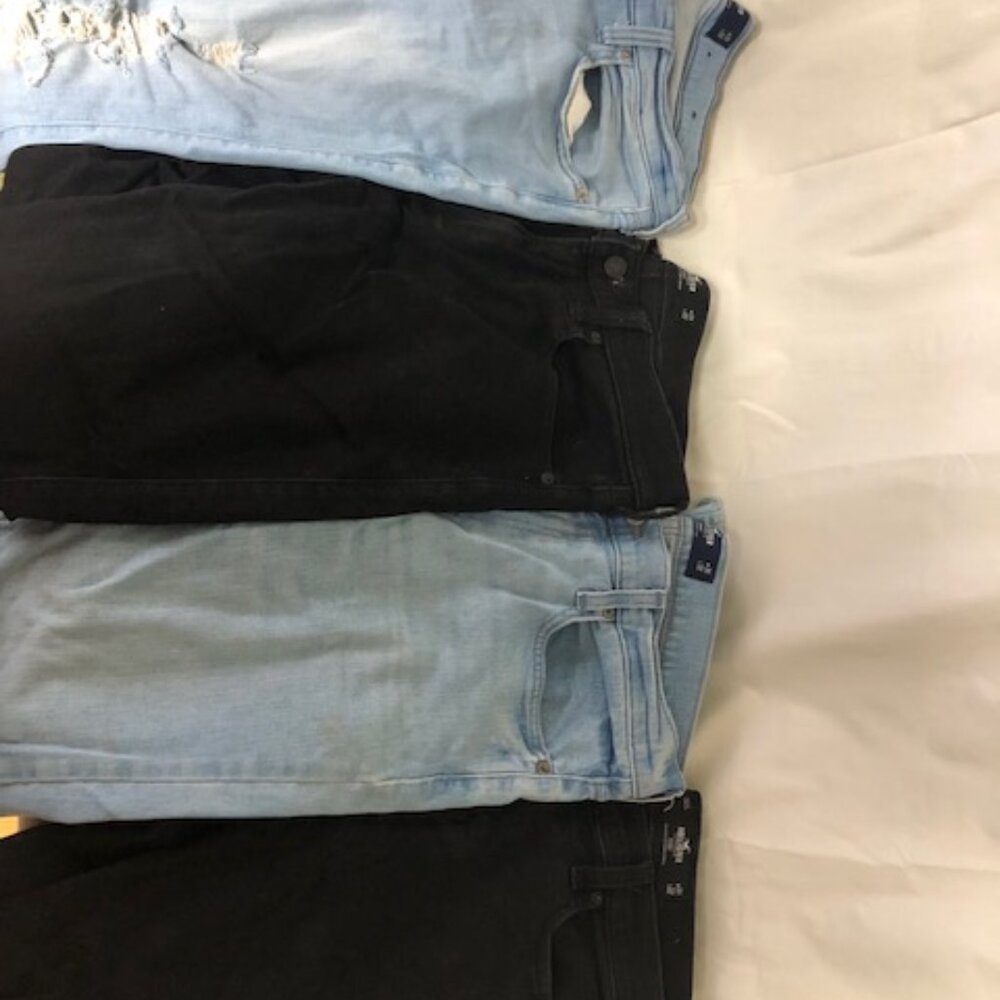 Lot Of 4 Hollister Men’s Skinny Jeans Advanced Stretch 31W x 32L Black Blue